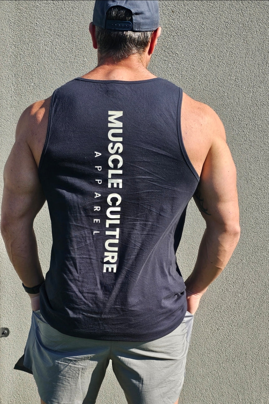 Navy mens lowdown singlet