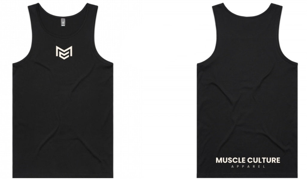 Black mens lowdown singlet